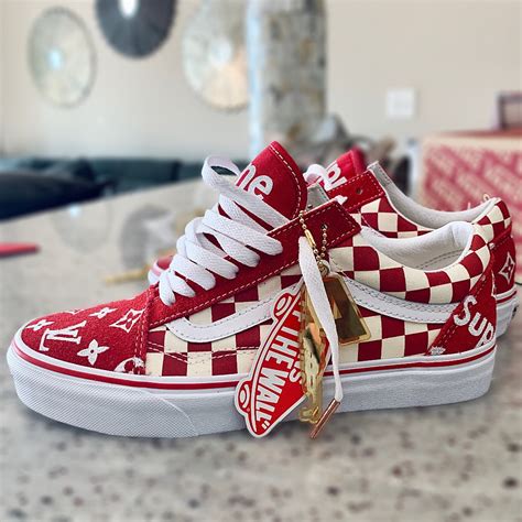 vans old skool louis vuitton x supreme custom|supreme x vans collaboration.